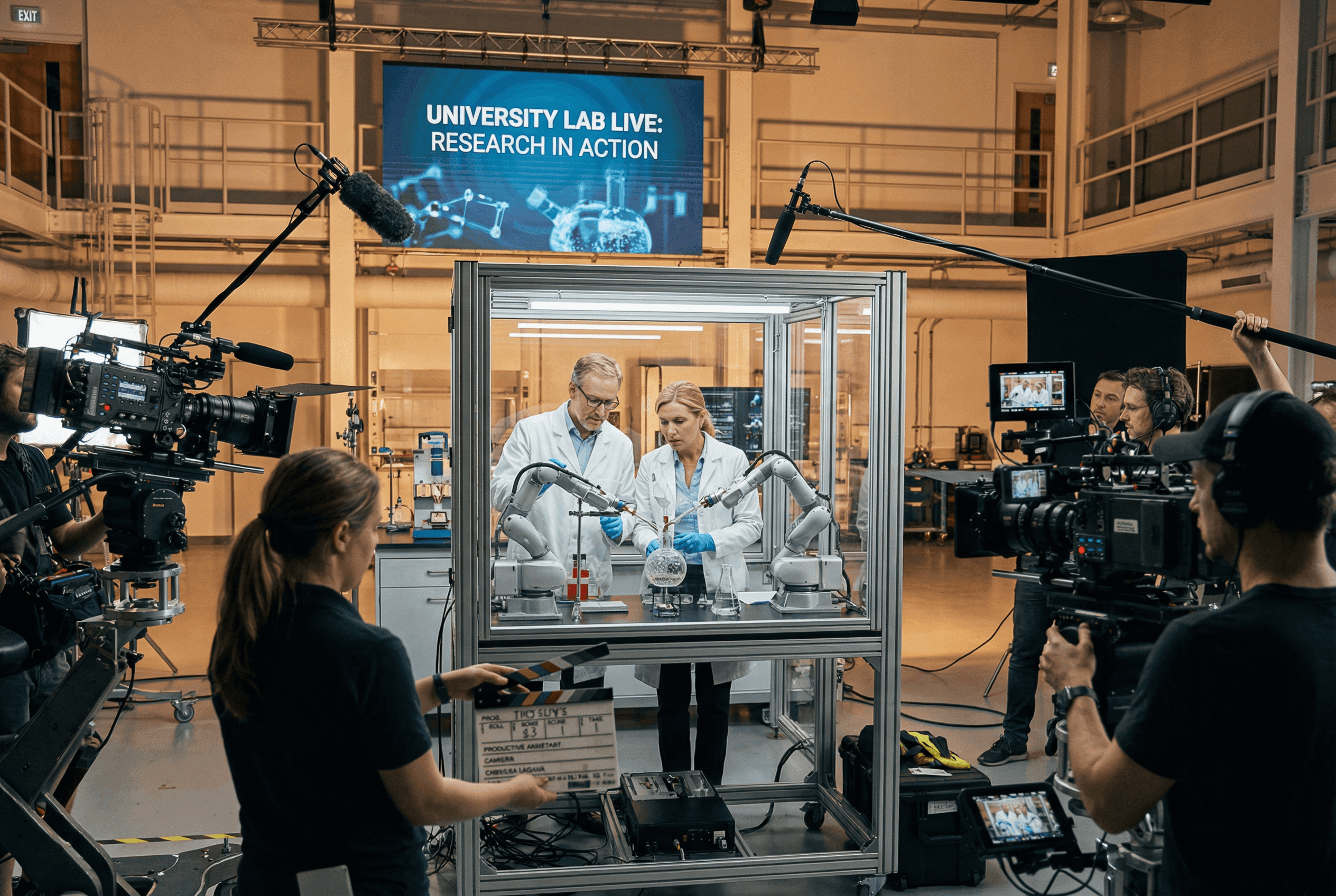 Lab live streams and research in action for social media marketing of universities, colleges and higher education institutions